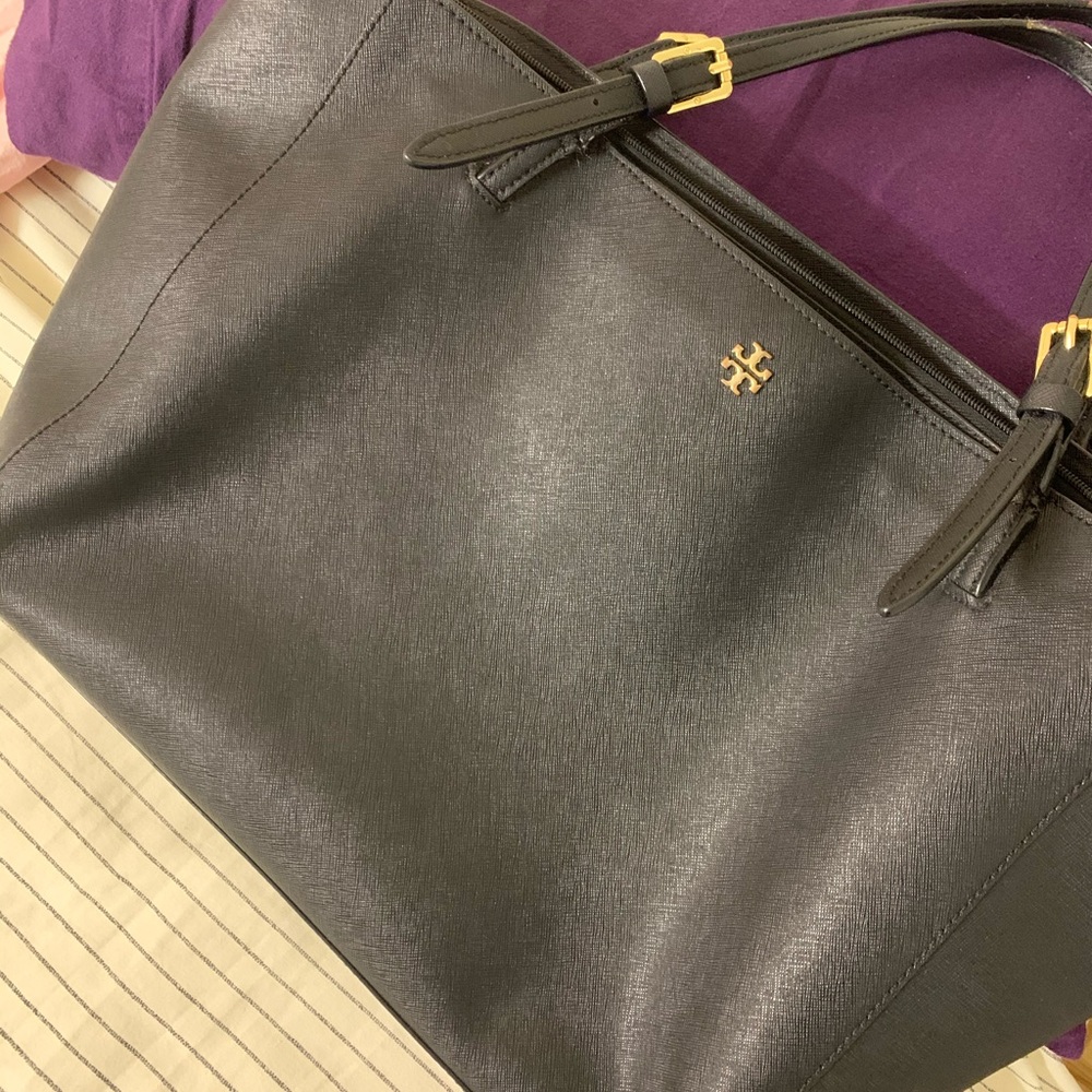 Tory Burch black large tote